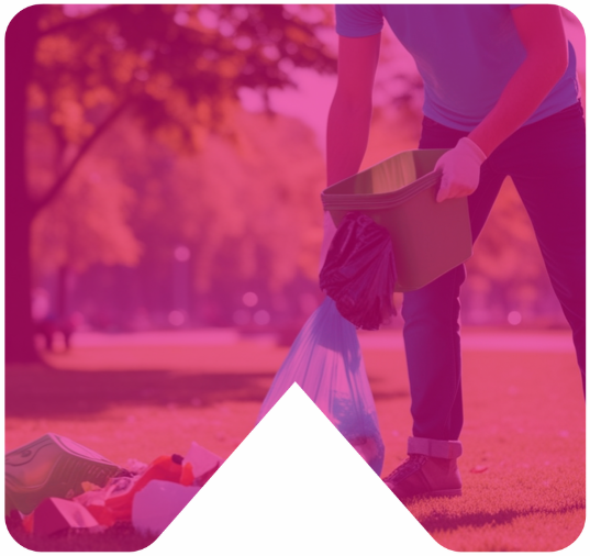 White template pink overlay – litter picking